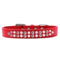 Unconditional Love Two Row Pearl & Clear Crystal Dog CollarRed Size 14 UN784023